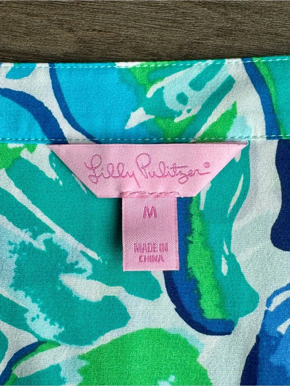 Lilly Pulitzer Delphine Stretch Silk Tunic Dress Agate Green Lazy River Floral M